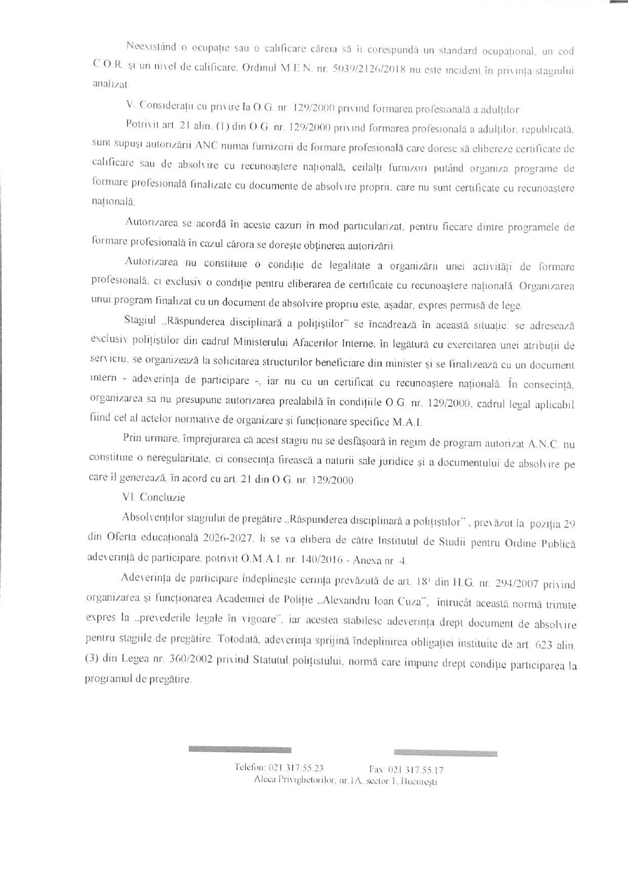 Adresa Academiei de Poliție „Alexandru Ioan Cuza” nr. 5423840 din 9 septembrie 2026, pagina 3 din 4