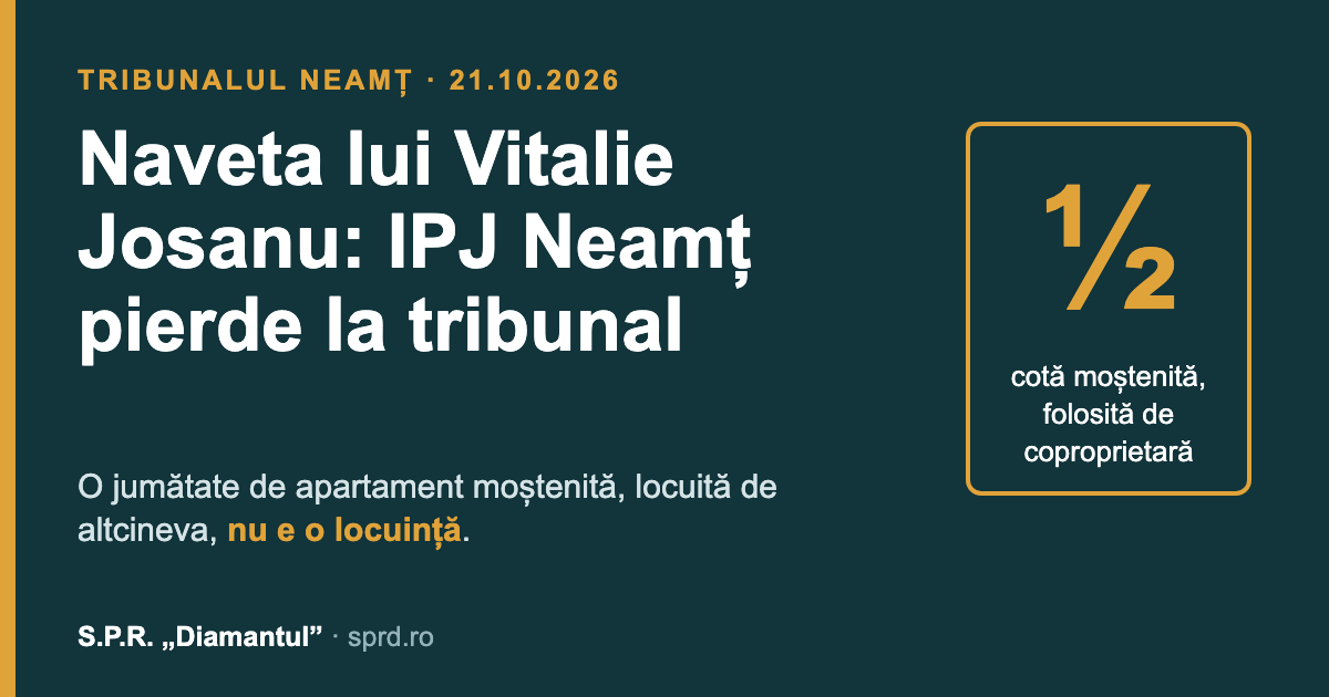 Naveta lui Vitalie Josanu: IPJ Neamț pierde la tribunal
