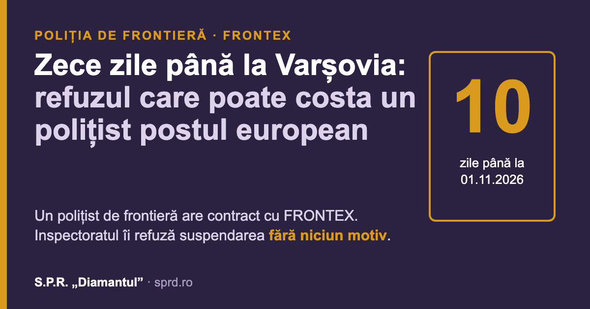 Zece zile până la Varșovia: refuzul care poate costa un polițist postul european