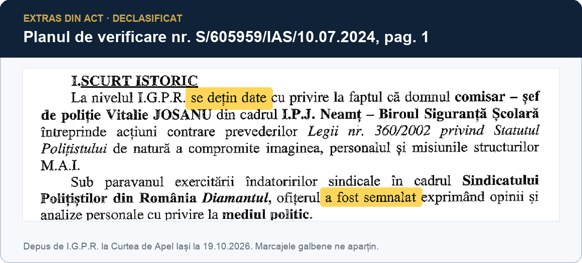 Extras din Planul de verificare nr. S/605959/IAS/10.07.2024, pagina 1
