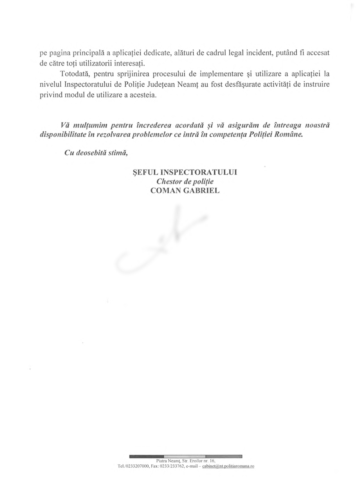 Răspunsul IPJ Neamț nr. 52.492 din 13 septembrie 2026, pagina 2 din 2