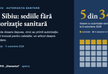 IPJ Sibiu: sediile fără autorizație sanitară IPJ Sibiu: sediile fără autorizație sanitară. 5 din 34 de dosare cu autorizație sanitară, la 8 octombrie 2026. S.P.R. „Diamantul”